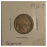 1916 "S" Buffalo Nickel