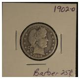 1902 "O" Barber Quarter