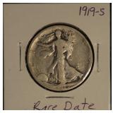 1919 S Walking Liberty Half Dollar