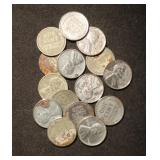 Lot OF 15 Steel Pennies
