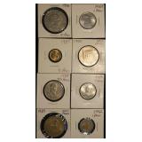 Lot of 8 Mexican Peso Coins 1 to 1000 pesos