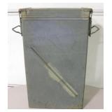 Vintage Metal Military Ammo Box - 13" x 5" x 22.5"