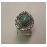 Vtg Navajo Sterling Silver & Cerrillos Turq. Ring