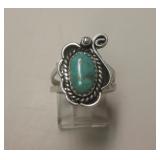 Vtg Navajo Sterling Silver & Utah Turquoise Ring Vtg Navajo Sterling Silver & Utah Turquoise Ring