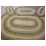 4 Green Oval Rugs - Largest 10.5