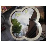 Cut Bone Framed Mirror w/ 1 Piece Missing - 22"