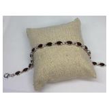 Silver-Toned Garnet Tennis Bracelet Silver-Toned Garnet Tennis Bracelet