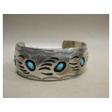 Navajo Pearlene Spencer Sterling & Turq. Bracelet