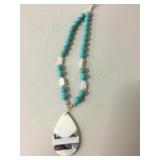 Beaded Shell & Turquoise Santo Domingo Necklace