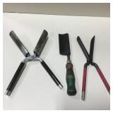 2 Vintage Metal Curling Irons & 1 Heavy Comb 2 Vintage Metal Curling Irons & 1 Heavy Comb