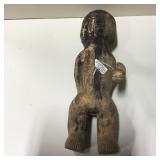 11.5" Antique Carved Wood Doll - Missing Arm