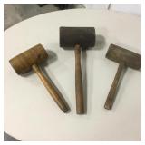 3 Antique Wood Mallets - 16" Longest 3 Antique Wood Mallets - 16" Longest
