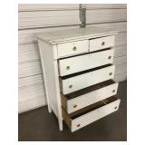 Antique 6-Drawer Wood Chest - 34" x 19" x 47"