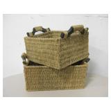 Lot Of 2 Nesting Baskets - 16" x 13" x 8" Largest Lot Of 2 Nesting Baskets - 16" x 13" x 8" Largest