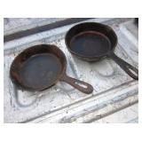 2 Small Vintage Cast Iron Skillets - 6" 2 Small Vintage Cast Iron Skillets - 6"