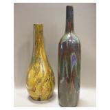 2 Ceramic Vases - 16" & 18" Tall