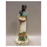 1980 Homco Resin Native Woman Figurine - 14"