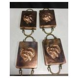4 Copper-Washed Metal Kitchen Wall Decor 4 Copper-Washed Metal Kitchen Wall Decor
