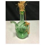 Italy Green Glass Wine Decanter w/ Ice Chamber Italy Green Glass Wine Decanter w/ Ice Chamber