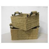 Lot Of 2 Nesting Baskets - 16" x 13" x 8" Largest