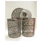 3 Metal Wall Mount Candle Sconces - 8.5" Tall