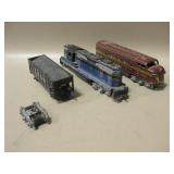 HO Gauge Railroad - 2 Locomotives & 1 Dump Car