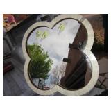 Cut Bone Framed Mirror w/ 1 Piece Missing - 22" Cut Bone Framed Mirror w/ 1 Piece Missing - 22"