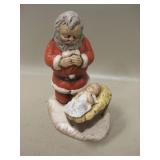 Santa & Baby Jesus Ceramic Statue 6" Tall