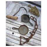 Vintage Cast Iron & Brass Lot Vintage Cast Iron & Brass Lot
