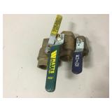 Watts 1-1/2", Jomar 1-1/4" & Nibco 1" Ball Valves