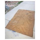 Vtg 80" x 56" Canvas Tarp - Has A Few Holes Vtg 80" x 56" Canvas Tarp - Has A Few Holes