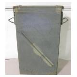 Vintage Metal Military Ammo Box - 13" x 5" x 22.5" Vintage Metal Military Ammo Box - 13" x 5" x 22.5"