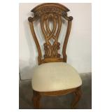 Jackalope Carved Wood Chair w/ Padded Seat