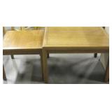 2 Wood Tables - 27" x 21"x 18" & 19" x 19" x 16" 2 Wood Tables - 27" x 21"x 18" & 19" x 19" x 16"