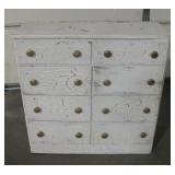 Vtg 8 Drawer Small Chest w/ Distressed Paint