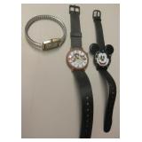 2 Mickey Mouse Watches & 1 Tasmanian Devil Watch 2 Mickey Mouse Watches & 1 Tasmanian Devil Watch