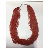 Multi-Strand Coral Bead NA Necklace