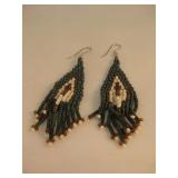 Pair Of Southwestern Beaded Earrings