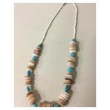 Beaded Shell & Turquoise Santo Domingo Necklace Beaded Shell & Turquoise Santo Domingo Necklace