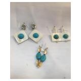 3 Pairs Of Southwestern Style Earrings