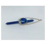 Sterling Silver & Lapis Lazuli Pendant - 4.25"