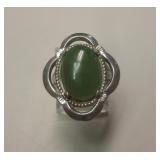 Vtg Sterling Silver & Jade Ring - Tested Vtg Sterling Silver & Jade Ring - Tested