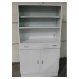 Mid-Century Metal Shelf Cabinet w/ Drawer Mid-Century Metal Shelf Cabinet w/ Drawer