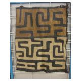 17" x 22" Kuba Cloth Raffia Textile - Congo