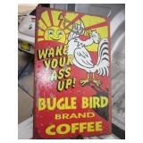 Bugle Bird Coffee Metal Sign - 10" x 16"