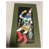 Matted Native Dancer Painting - 7.5" x 14"