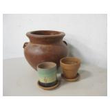 3 Ceramic / Terra Cotta Vases - 9.5" Tallest 3 Ceramic / Terra Cotta Vases - 9.5" Tallest