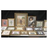 Large Tub Of Framed Prints & Original Art Large Tub Of Framed Prints & Original Art