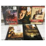 Lot of 5 sealed Dvds new old Stock Amistad etc..