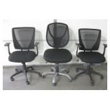 3 Rolling Adjustable Office Chairs